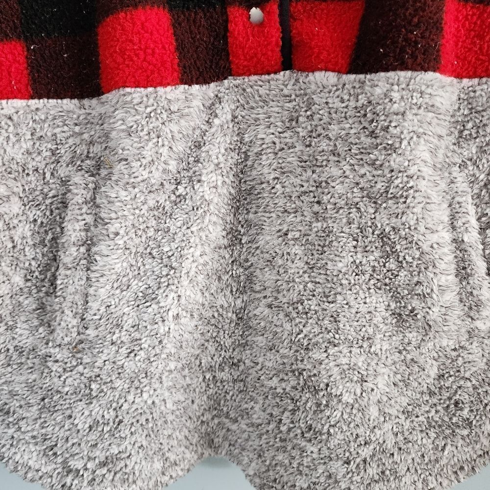 Maurices Plus Size Gray Buffalo Plaid Yoke Snap Front Sherpa Pullover Sweatshirt - Picture 4 of 12